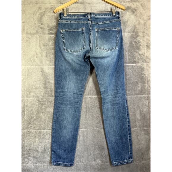 Everlane Jeans Mid Rise Skinny Ankle Women's Size 28R Blue Stretch Denim - Picture 5 of 8